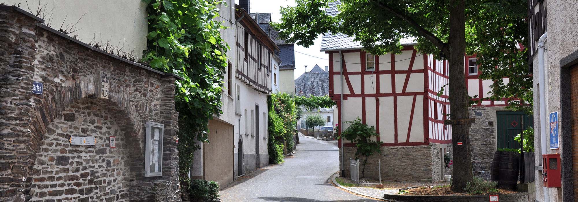 Burg Mosel Fachwerkhäuser